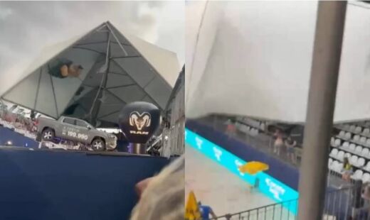 Estrutura desabou após uma forte ventania em Ribeirão Preto