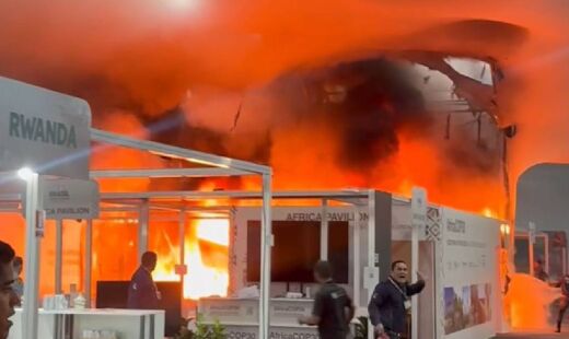 Incêndio ocorre na zona azul, na área chamada de Pavilhão dos Países