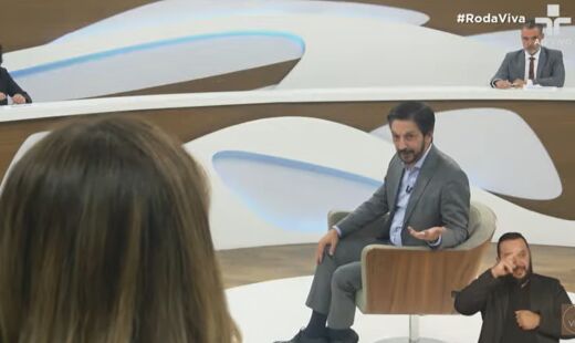 O prefeito de S&atilde;o Paulo, Ricardo Nunes, durante entrevista ao Roda Viva