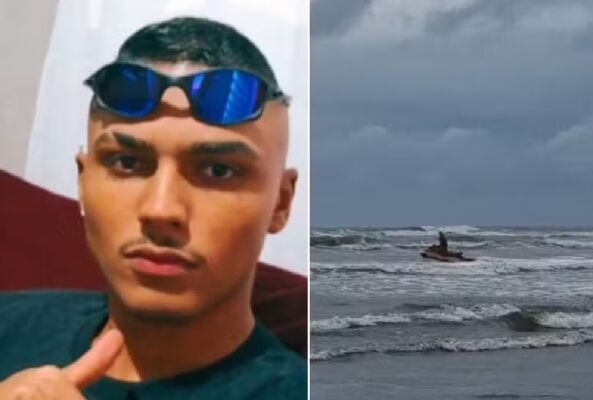 Um jovem, identificado como Fabiano Souza do Nascimento, de 19 anos, desapareceu no mar de Praia Grande, no litoral de São Paulo