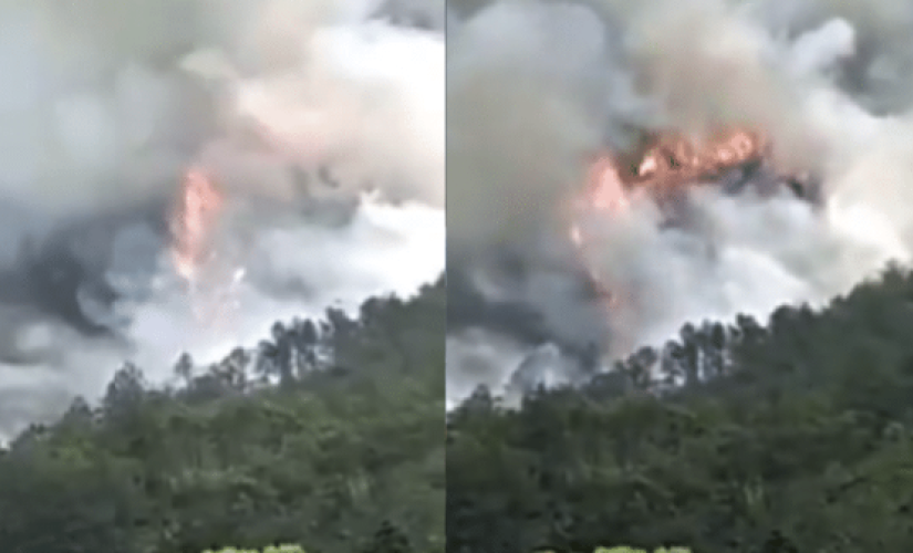 Vídeo mostra fogo no local da queda de avião na China