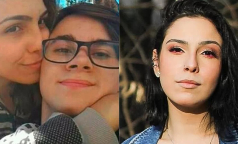 Isabela ao lado de Rafael durante o namoro, e a jovem nos dias atuais