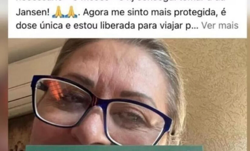 Jussara Sonner exibiu nas redes sociais cartão que comprova a terceira dose da vacina tomada por ela em Guarulhos, na Grande SP.