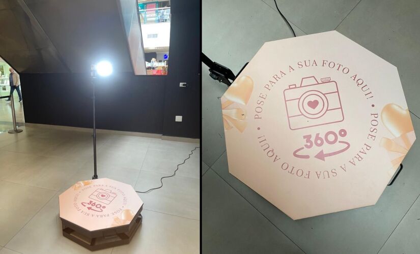 Cabine fotográfica de 360&ordm; estará instalada no piso térreo do shopping para receber os apaixonados