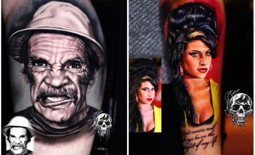 Tatuagens de personagens e famosos viram praticamente fotos na pele de clientes de tatuador