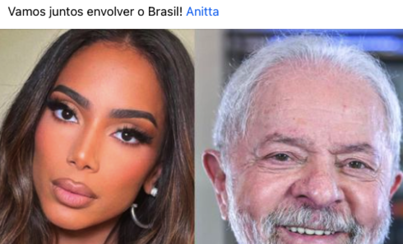 O petista fez um post em sua rede social comemorando o apoio da cantora