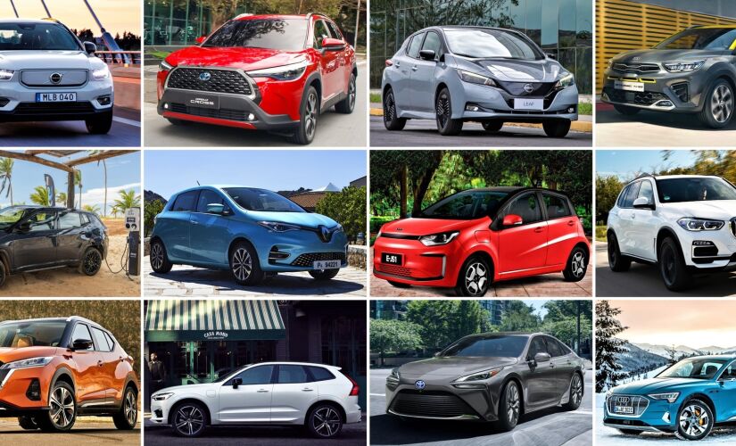 Tanto os carros 100% elétricos quanto os vários tipos de híbridos são considerados veículos "verdes"