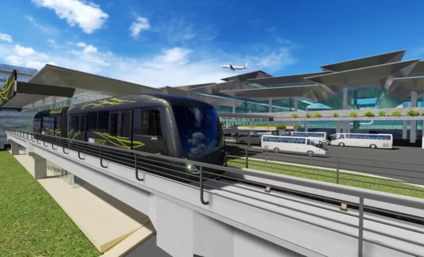 Projeto do people mover; trem ligará os três terminais do Aeroporto de Guarulhos, em SP