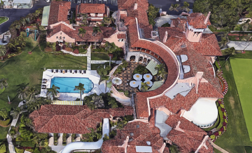 Vista aérea de parte da mansão Mar-a-Lago, na Florida, pertencente a Donald Trump