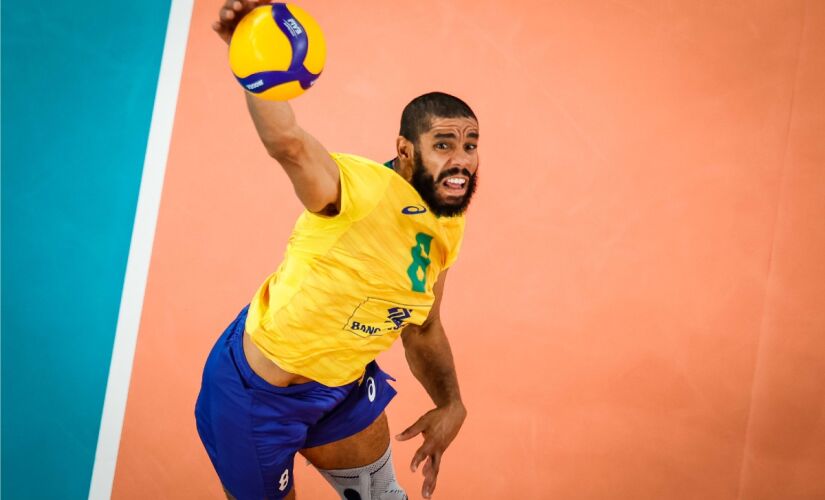 Com 22 acertos, Wallace foi o maior pontuador do jogo Brasil X Cuba pelo Mundial de vôlei masculino