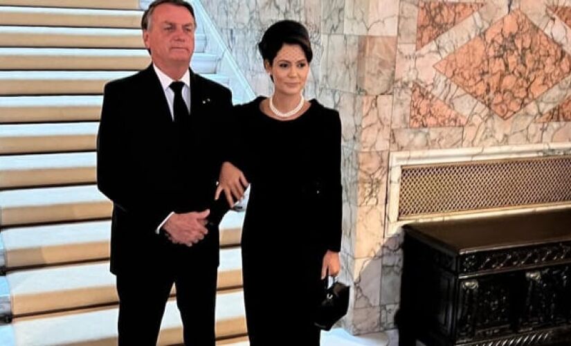 Bolsonaro e Michelle em Londres, para acompanhar o funeral da rainha