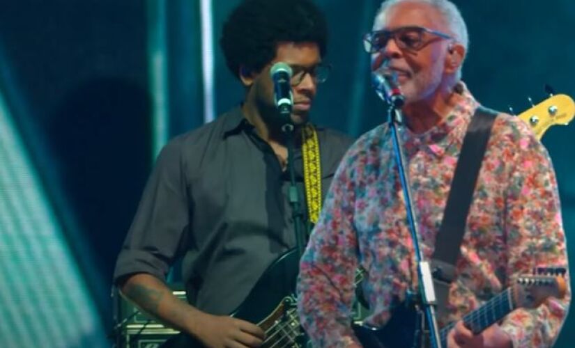 Gilberto Gil no palco Sunset do Rock in Rio 2022.