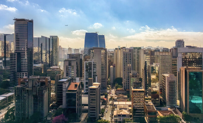 Vista aérea do Itaim Bibi, onde fica a av. Berrini