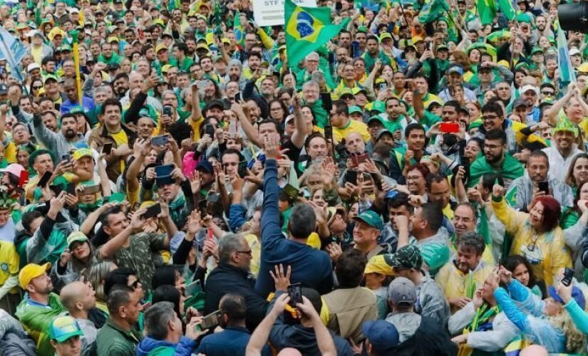 Tarcísio de Freitas, durante ato na Paulista