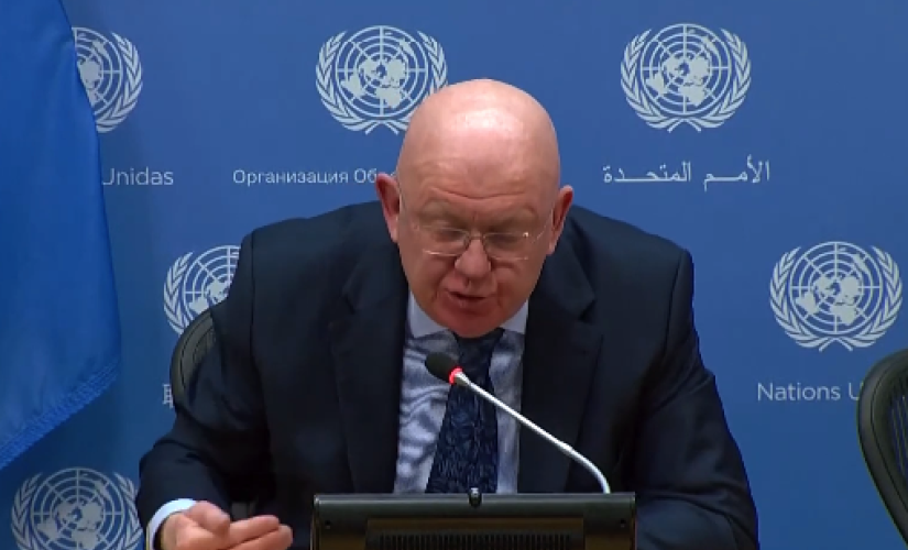 Ucânia e países do Ocidente afirmam que acusações são estratégia da Rússia baseada em mentira; na foto, o embaixador Russo na ONU, Vassily Nebenzia