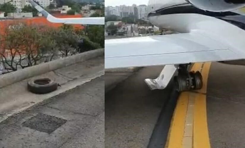 Aeronave parou em cima de barranco, quase em avenida