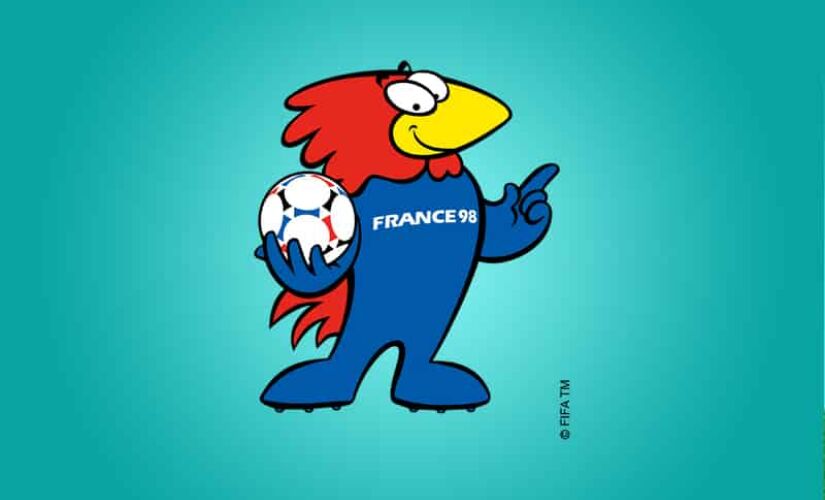 Footix, o mascote da Copa de 1998, na França