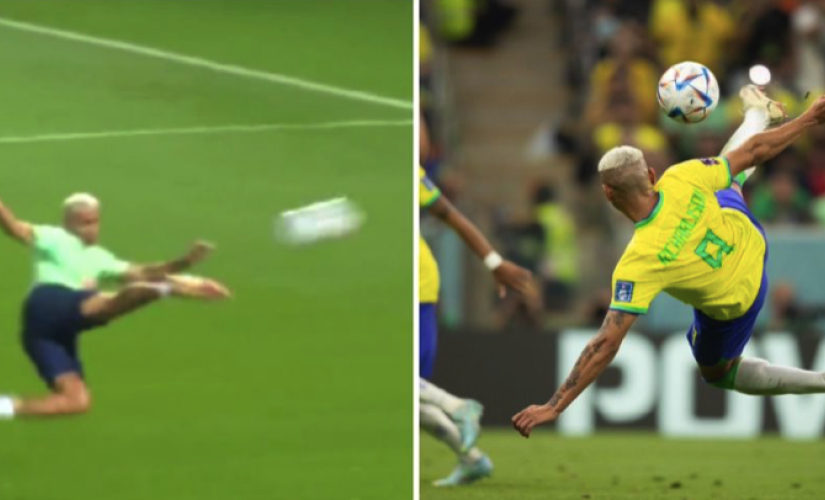 Este tipo de lance é chamado de voleio e foi muito treinado por Richarlison