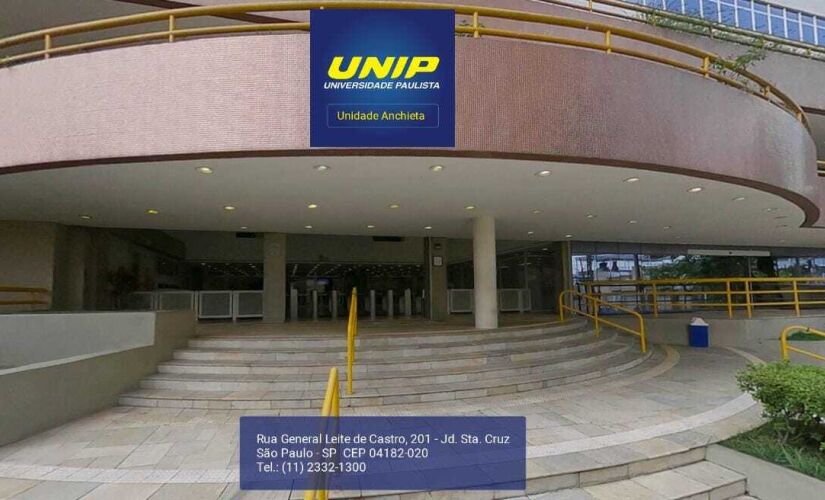 Fachada da Unip Anchieta; unidade irá fechar o curso de jornalismo restando um ano para a conclusão do curso da turma atual