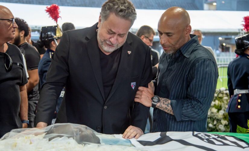 Júlio Casares, presidente do São Paulo , e Edinho filho do rei Pelé e técnico do Londrina