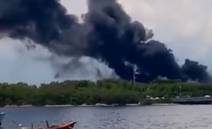 Incêndio no aeroporto do Galeão, no Rio