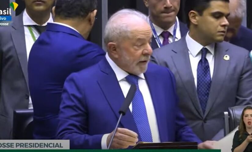 Lula durante sua posse no Congresso Nacional, em Brasília