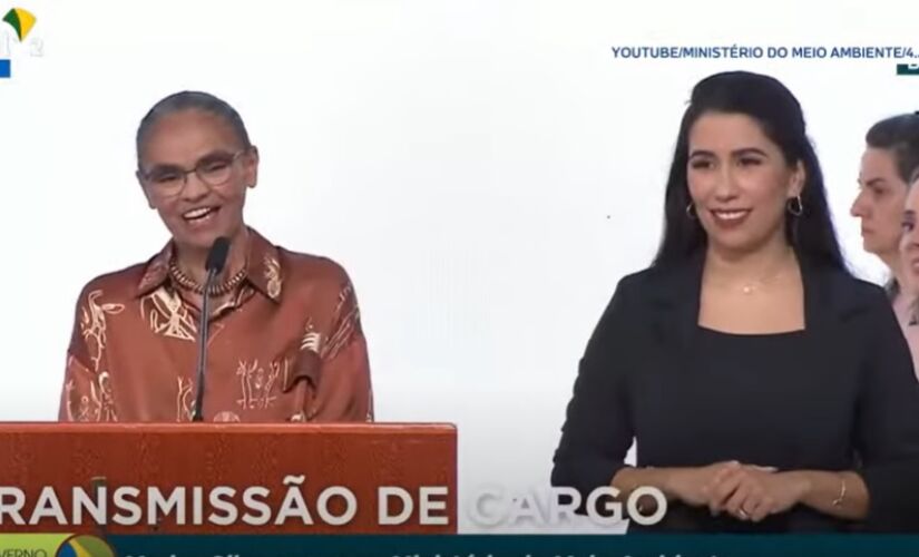 Marina Silva, durante posse no Ministério do Meio Ambiente e Mudança Climática