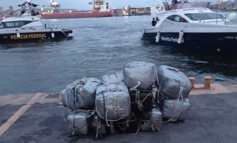 Cocaína apreendida no porto de Santos