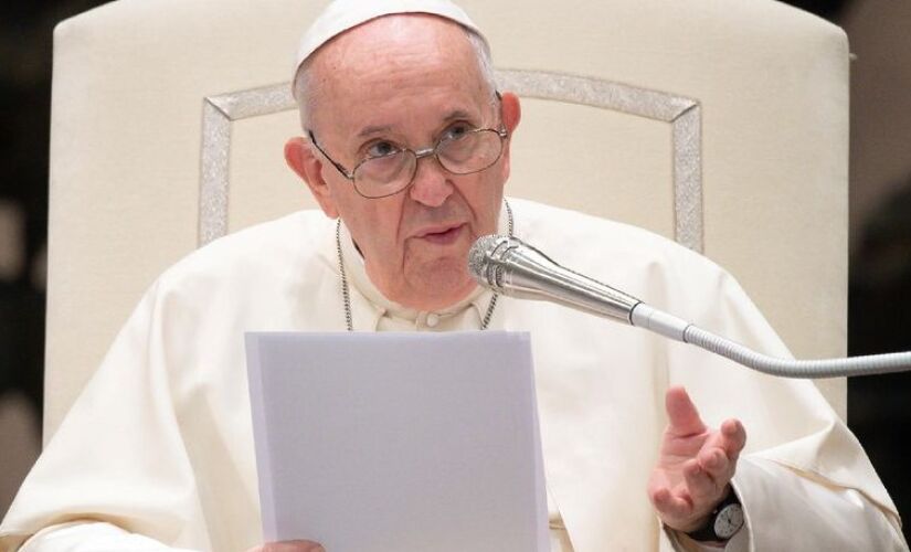 O Papa Francisco durante discurso pró-vacinas, em 2021