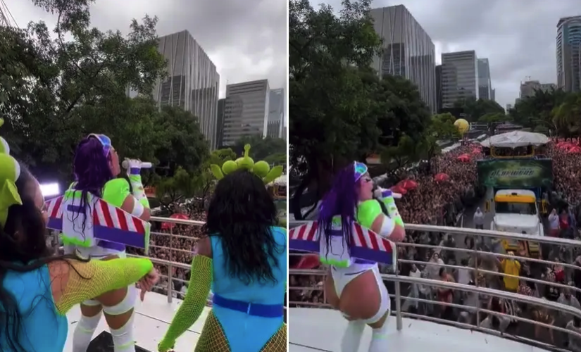 Bloco das Gloriosas, realizado na Faria Lima, durante o Carnaval de rua de São Paulo