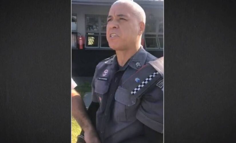 Sargento Claudio Henrique Frare Gouveia em vídeo obtido pelo Fantástico