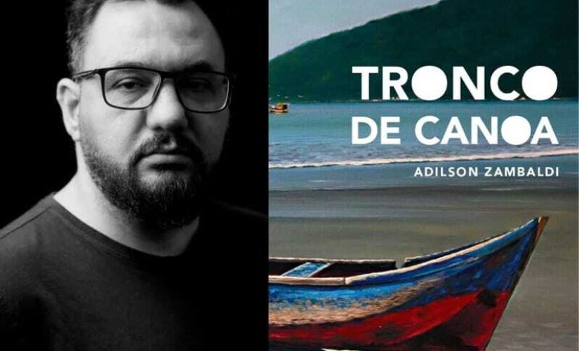 Capa de Tronco de Canoa, obra de Adilson Zambaldi