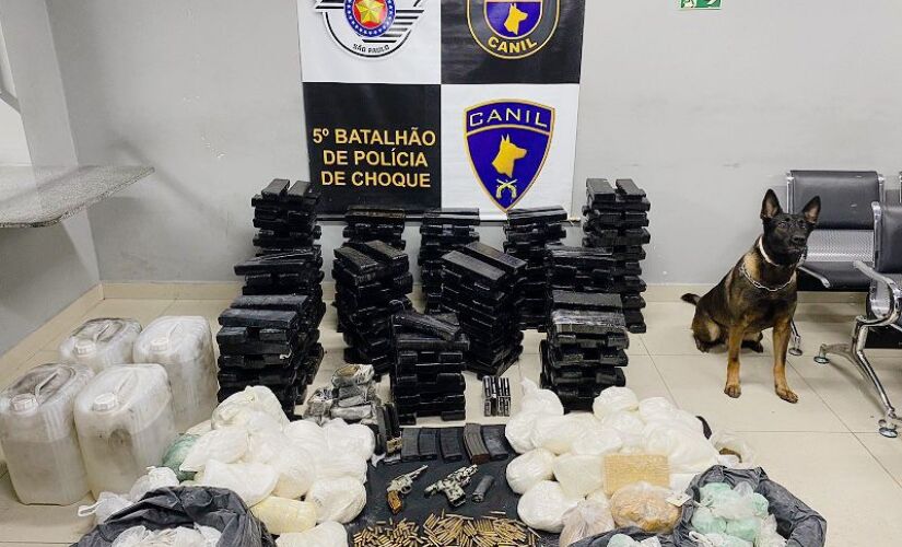 Drogas e armas foram encontradas com a ajuda do cão Rollo 