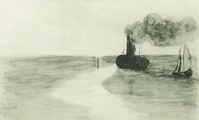 Gravura de Édouard Manet feita durante sua estada no Rio de Janeiro
