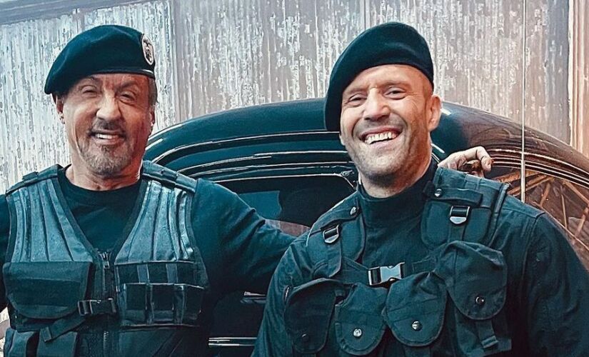 Sylvester Stallone e Jason Statham nos bastidores de 'Os Mercenários 4'