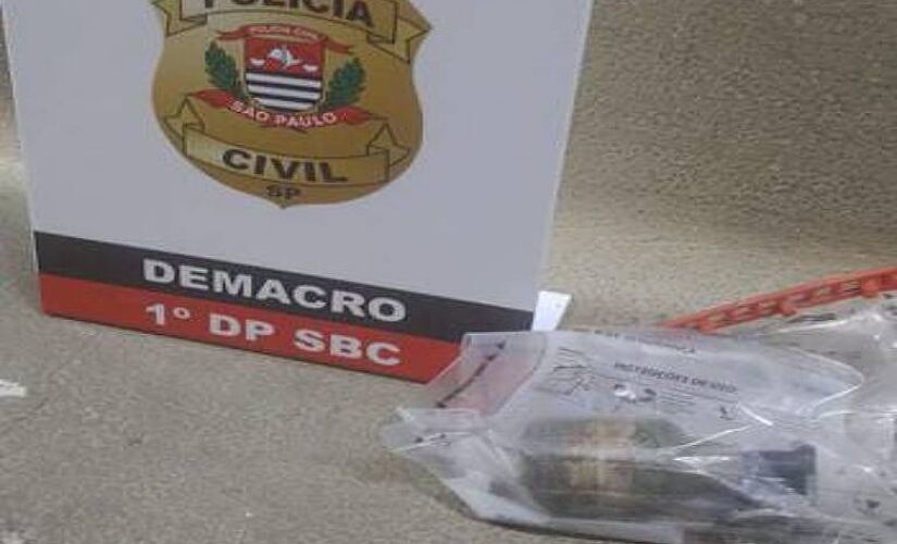 Explosivo encontrado pela polícia em sítio de São Bernardo do Campo, no ABC Paulista