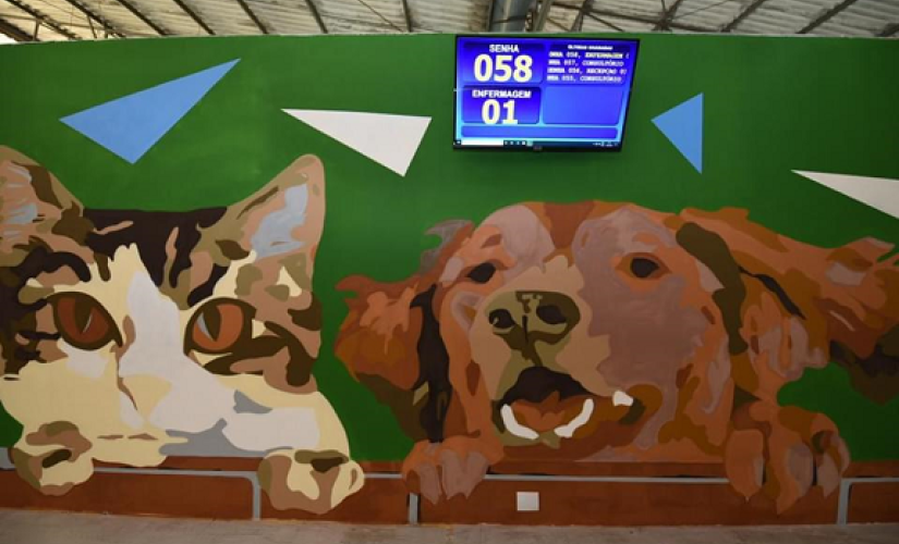  Mural do terceiro Hospital Veterinário Público de São Paulo, criado para atender a uma demanda antiga da população da zona Sul