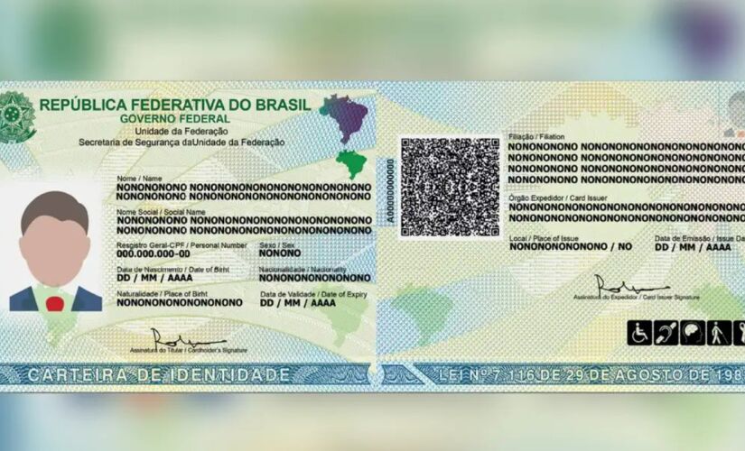 Modelo da nova carteira de identidade do Brasil