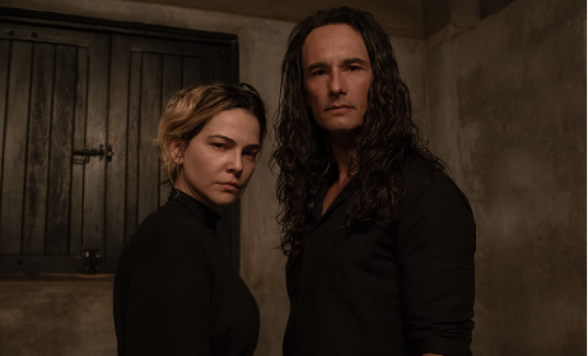 Tainá Muller e Rodrigo Santoro em cena de 'Bom, Dia Verônica' 