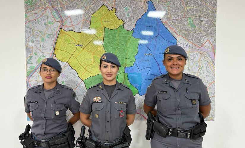 Soldado Jessica Aparecida de Souza, capitão Daniella Fernandes Okada e a cabo Stephanie de Lima vão estar na tenda do Ibirapuera para atendimento às vítimas de crimes sexuais