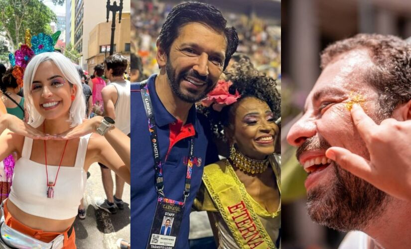 Tabata Amaral, Ricardo Nunes e Guilherme Boulos aproveitaram o Carnaval em São Paulo