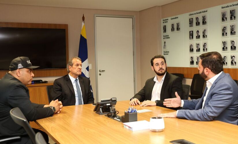 Fernando Lisboa, Valdemar Costa Neto, Lucas Sanches e Carlos Alberto Santiago, durante encontro em Brasília