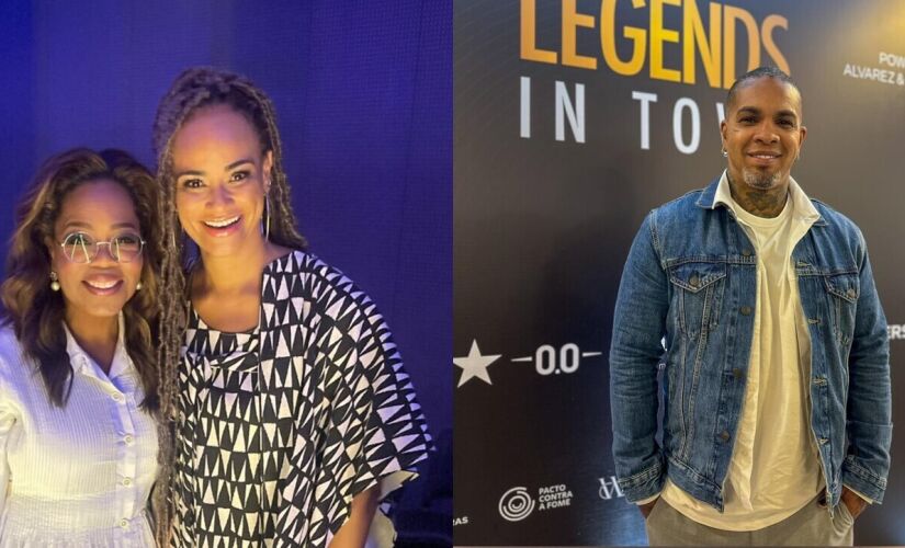 Rodriguinho e Luciana Mello com Oprah Winfrey 