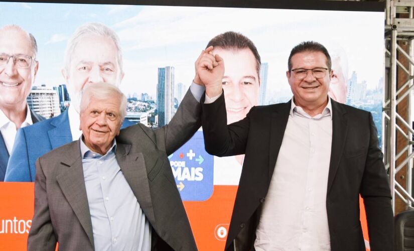 Luiz Fernando e Dib durante evento de anúncio da pré-candidatura a vice