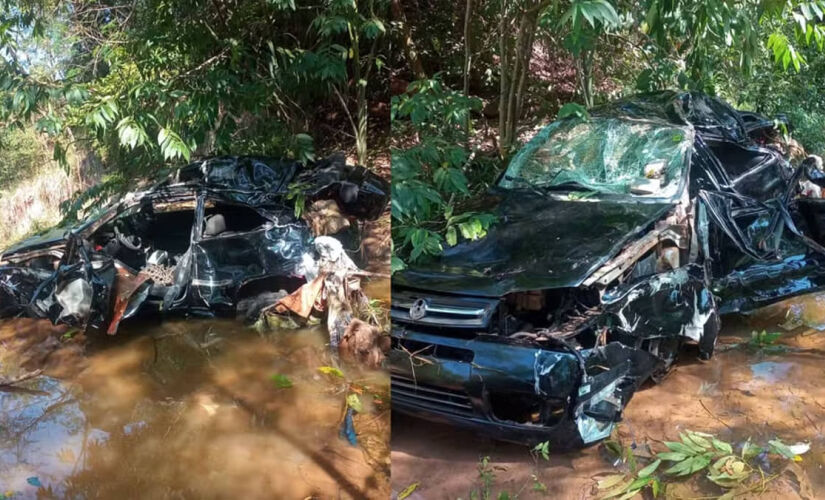 Motorista morreu após colidir com outro veículo e cair de uma ponte de 50 metros