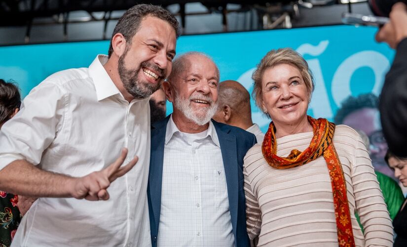 Boulos, Lula e Marta durante evento na zona leste de São Paulo