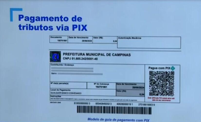 Confira modelo do QR Code instaurado nas guias emitidas pela Prefeitura