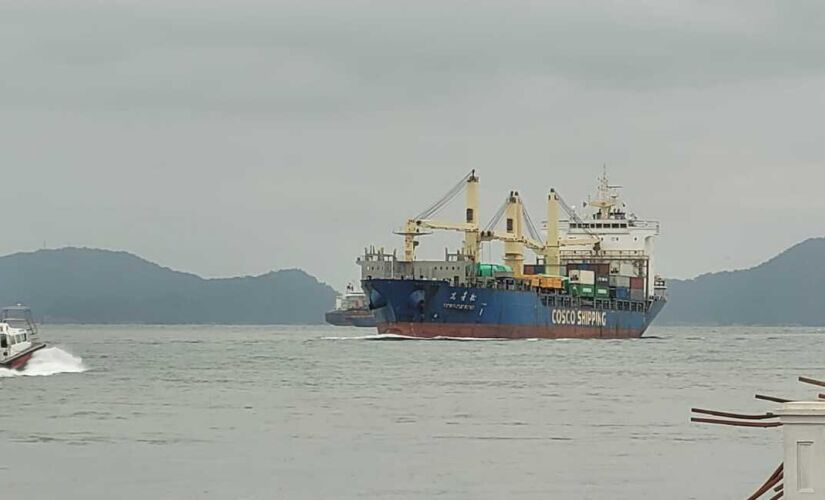 Navio vindo da China desembarcou no Porto de Santos neste sábado