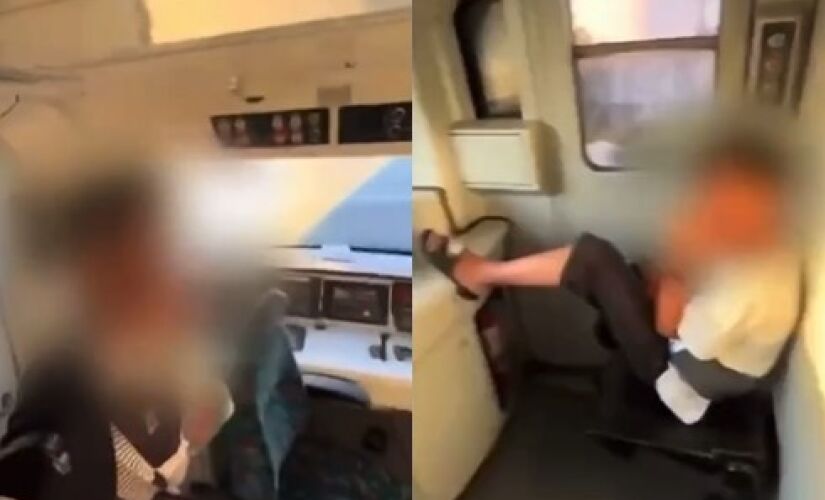 Vídeo mostra dois jovens em uma cabine de controle de um trem da Linha 9-Esmeralda