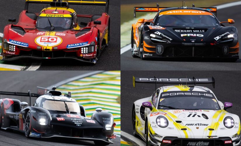 Ferrari 499P bicampeã de Le Mans, do McLaren 720S GT3 EVO, do Toyota GR010 e do Porsche 911 GT3-R